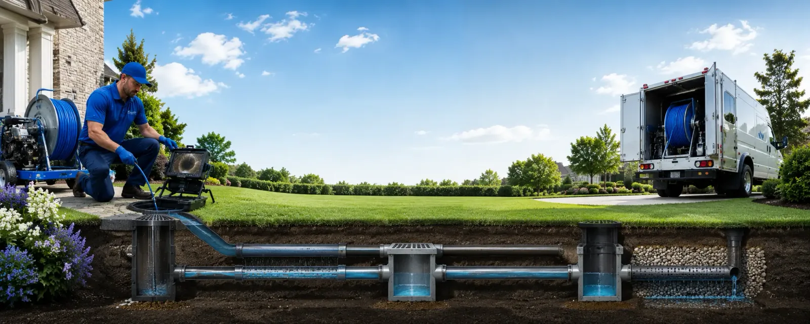 Outdoor drain cleaning information for Rhodes, IA